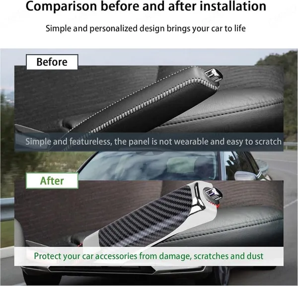 Abs_Electroplated_Carbon_Fiber_Car_Handbrake_Grip_With_Compact_&_Anti-Slip_Design_Compatible_With_All_Cars_&_Suv'S