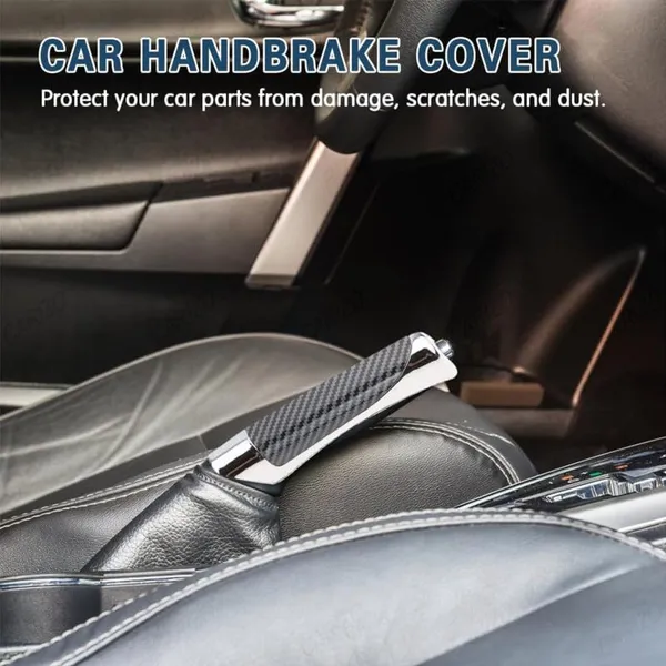 Abs_Electroplated_Carbon_Fiber_Car_Handbrake_Grip_With_Compact_&_Anti-Slip_Design_Compatible_With_All_Cars_&_Suv'S