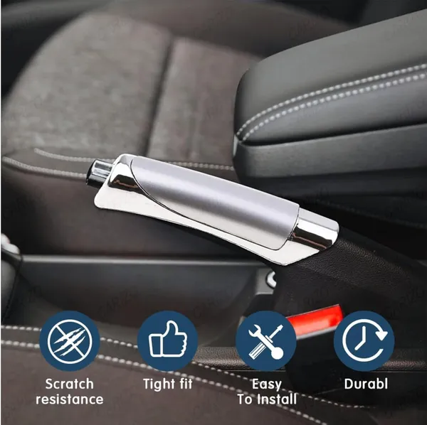 Abs_Electroplated_Silver_Car_Handbrake_Grip_With_Compact_&_Anti-Slip_Design_Compatible_With_All_Cars_&_Suv'S