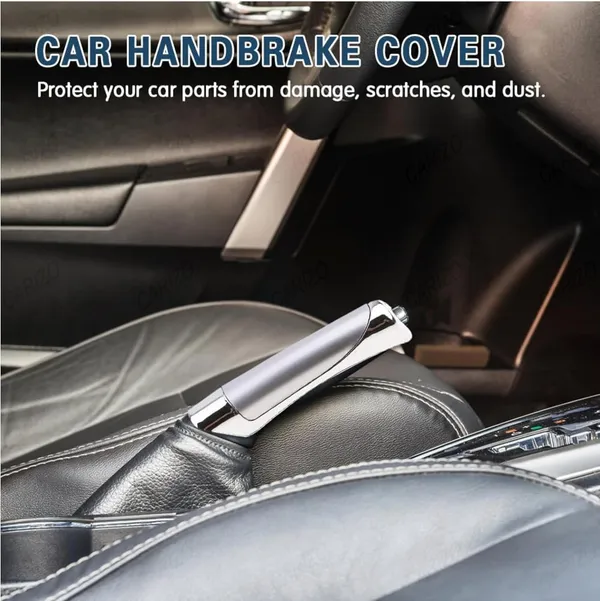 Abs_Electroplated_Silver_Car_Handbrake_Grip_With_Compact_&_Anti-Slip_Design_Compatible_With_All_Cars_&_Suv'S