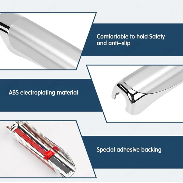 Abs_Electroplated_Silver_Car_Handbrake_Grip_With_Compact_&_Anti-Slip_Design_Compatible_With_All_Cars_&_Suv'S