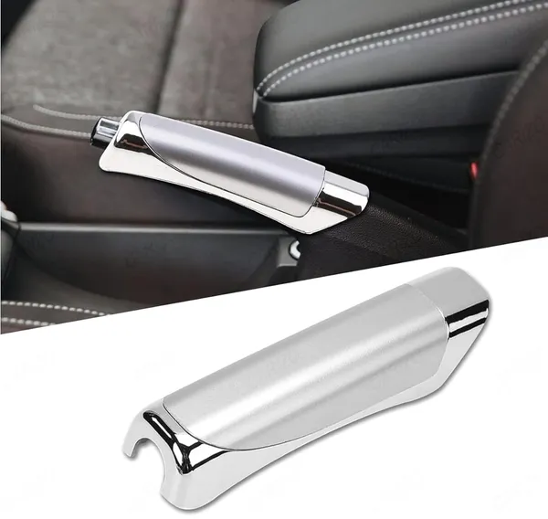 Abs_Electroplated_Silver_Car_Handbrake_Grip_With_Compact_&_Anti-Slip_Design_Compatible_With_All_Cars_&_Suv'S