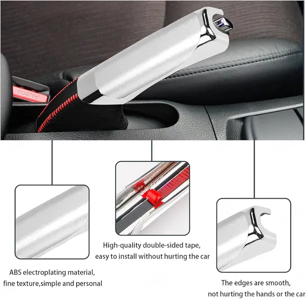 Abs_Electroplated_Silver_Car_Handbrake_Grip_With_Compact_&_Anti-Slip_Design_Compatible_With_All_Cars_&_Suv'S