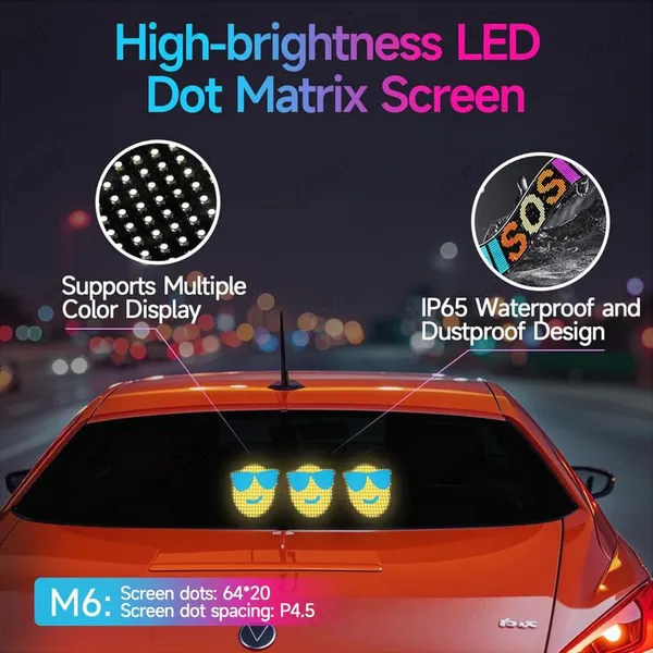 Bluetooth_LED_Sign_Board_–_Custom_RGB_Text_&_Animations,_64x20_Pixel,_Flexible_Display_for_Car_Windshield_(13.7x4”)