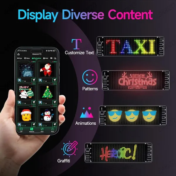 Bluetooth_LED_Sign_Board_–_Custom_RGB_Text_&_Animations,_64x20_Pixel,_Flexible_Display_for_Car_Windshield_(13.7x4”)