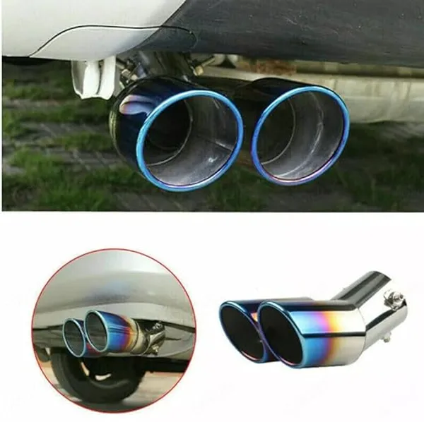 Burnt_Blue_Dual_Exhaust_Muffler_Tip,_60mm_Inlet_–_High-Performance_Stainless_Steel_Upgrade_(TF-6363-I),_Compatible_with_All_Cars