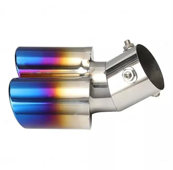 Burnt_Blue_Dual_Exhaust_Muffler_Tip,_60mm_Inlet_–_High-Performance_Stainless_Steel_Upgrade_(TF-6363-I),_Compatible_with_All_Cars