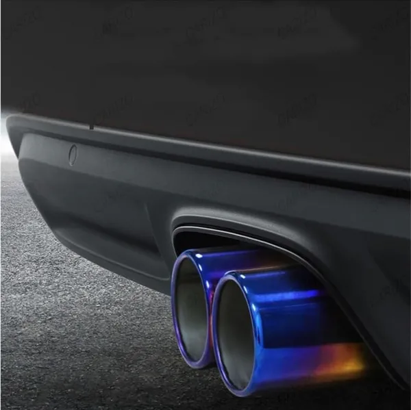 Burnt_Blue_Dual_Exhaust_Muffler_Tip,_60mm_Inlet_–_High-Performance_Stainless_Steel_Upgrade_(TF-6364),_Compatible_with_All_Cars