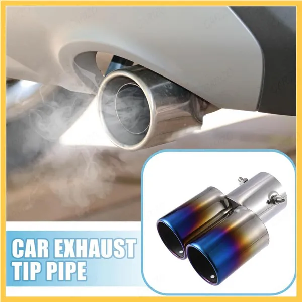 Burnt_Blue_Dual_Exhaust_Muffler_Tip,_60mm_Inlet_–_High-Performance_Stainless_Steel_Upgrade_(TF-6364),_Compatible_with_All_Cars