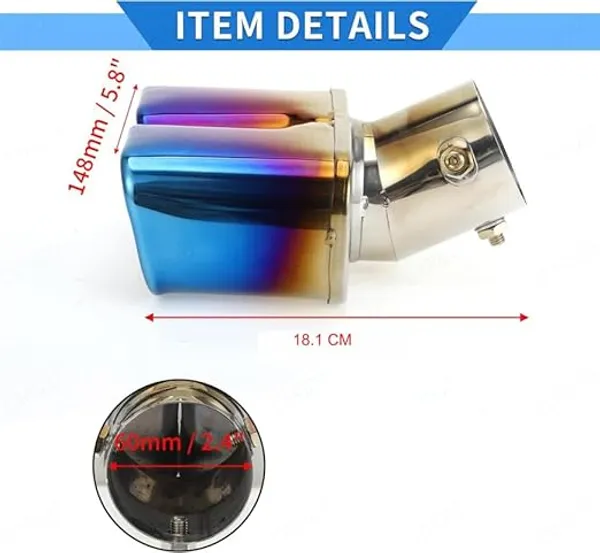 Burnt_Blue_Dual_Exhaust_Muffler_Tip,_60mm_Inlet_–_High-Performance_Stainless_Steel_Upgrade_(TF-6786),_Compatible_with_All_Cars