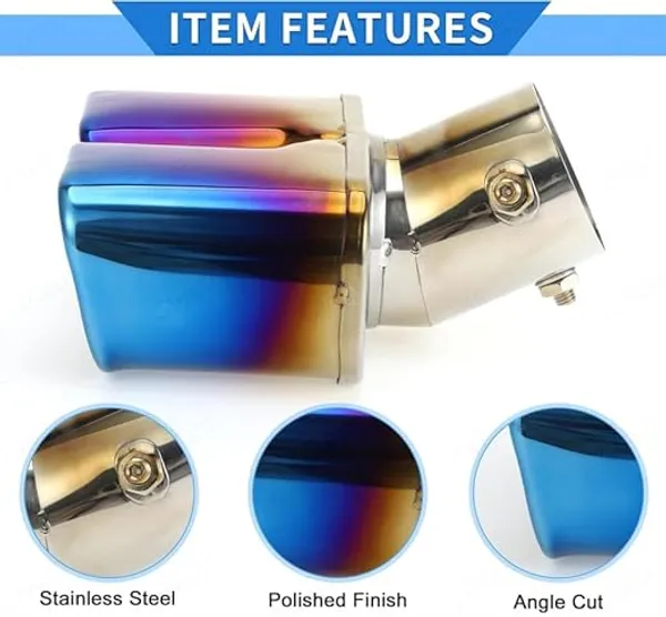 Burnt_Blue_Dual_Exhaust_Muffler_Tip,_60mm_Inlet_–_High-Performance_Stainless_Steel_Upgrade_(TF-6786),_Compatible_with_All_Cars