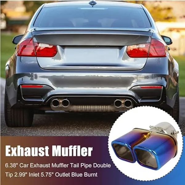 Burnt_Blue_Dual_Exhaust_Muffler_Tip,_60mm_Inlet_–_High-Performance_Stainless_Steel_Upgrade_(TF-6788),_Compatible_with_All_Cars