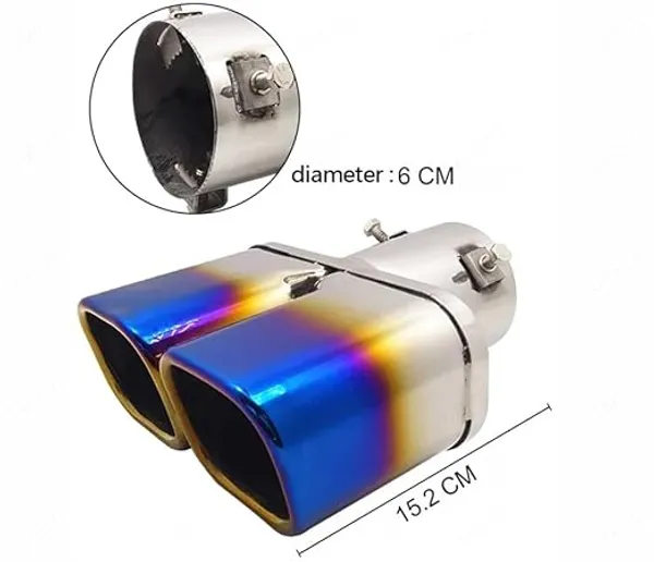 Burnt_Blue_Dual_Exhaust_Muffler_Tip,_60mm_Inlet_–_High-Performance_Stainless_Steel_Upgrade_(TF-6788),_Compatible_with_All_Cars