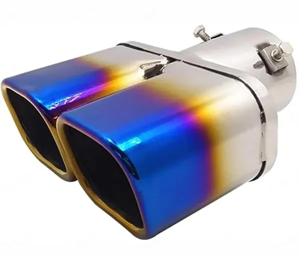 Burnt_Blue_Dual_Exhaust_Muffler_Tip,_60mm_Inlet_–_High-Performance_Stainless_Steel_Upgrade_(TF-6788),_Compatible_with_All_Cars