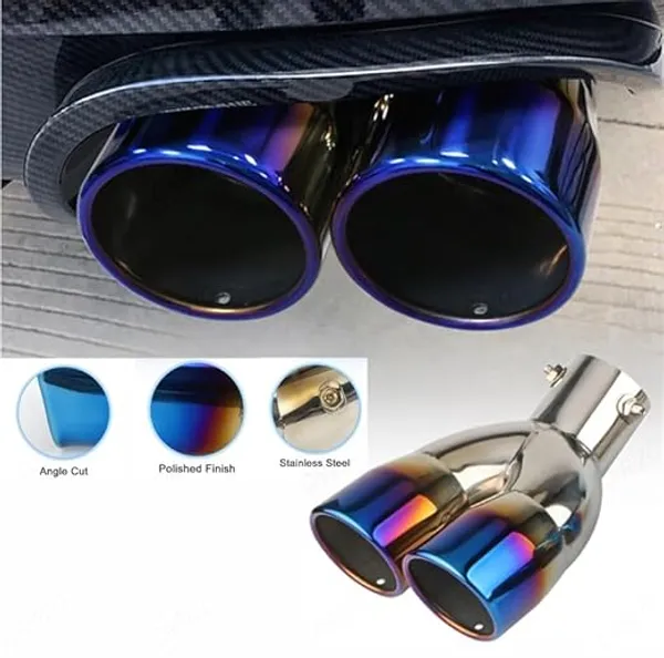 Burnt_Blue_Dual_Exhaust_Muffler_Tip,_60mm_Inlet_–_High-Performance_Stainless_Steel_Upgrade_(TF-7678-A),_Compatible_with_All_Cars