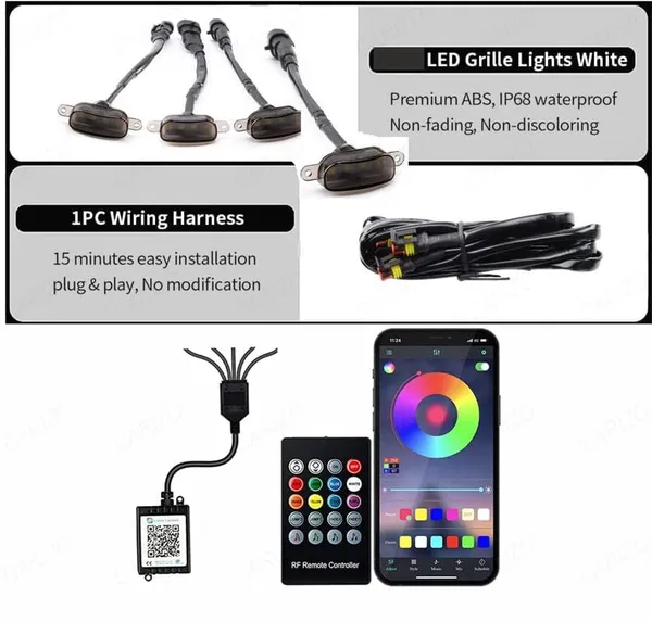 Led_Light_Auto_Front_Grille_Lights_For_Decoration_Pack_Of_4,_Smoke_Shell_Rgb_Light_With_Remote_&_App_Control_Compatible_With_All_Cars,_Suvs_&_Jeeps