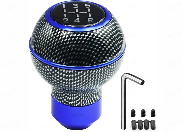 Car_Gear_Shift_Knob_5_Speed_Manual_–_Carbon_Blue_Pattern,_Sporty_&_Stylish_Design
