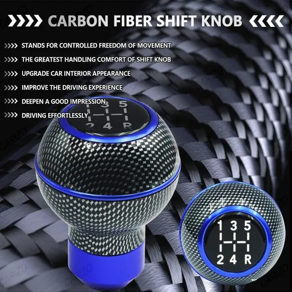 Car_Gear_Shift_Knob_5_Speed_Manual_–_Carbon_Blue_Pattern,_Sporty_&_Stylish_Design