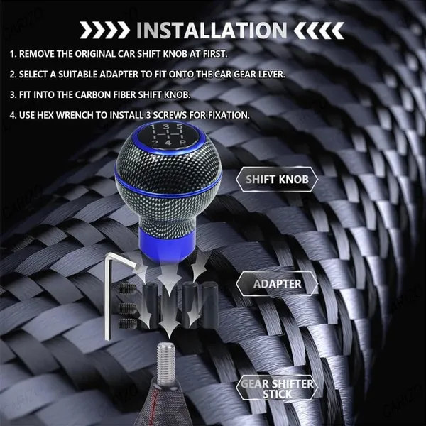 Car_Gear_Shift_Knob_5_Speed_Manual_–_Carbon_Blue_Pattern,_Sporty_&_Stylish_Design