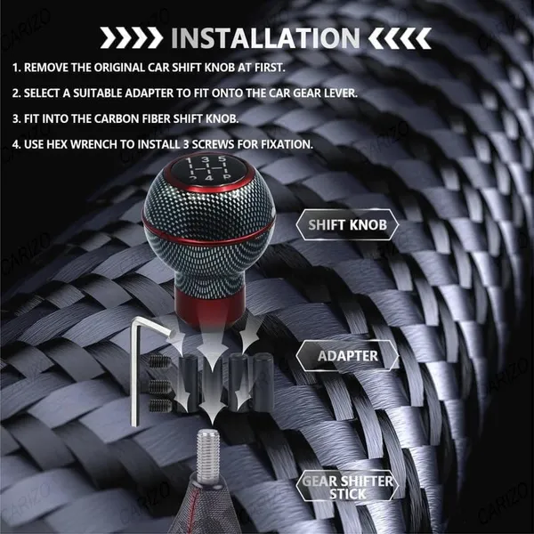 Car_Gear_Shift_Knob_5_Speed_Manual_–_Carbon_Red_Pattern,_Sporty_&_Stylish_Design