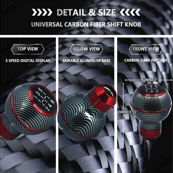 Car_Gear_Shift_Knob_5_Speed_Manual_–_Carbon_Red_Pattern,_Sporty_&_Stylish_Design