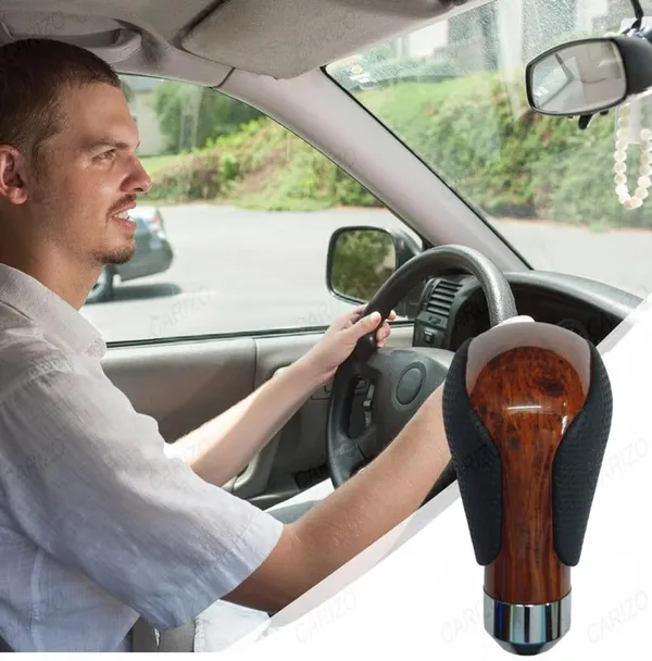 Car_5_Speed_Manual_And_Automatic_Gear_Shift_Knob,_Wooden_Leather_Coat,_Installation_Kit_Included