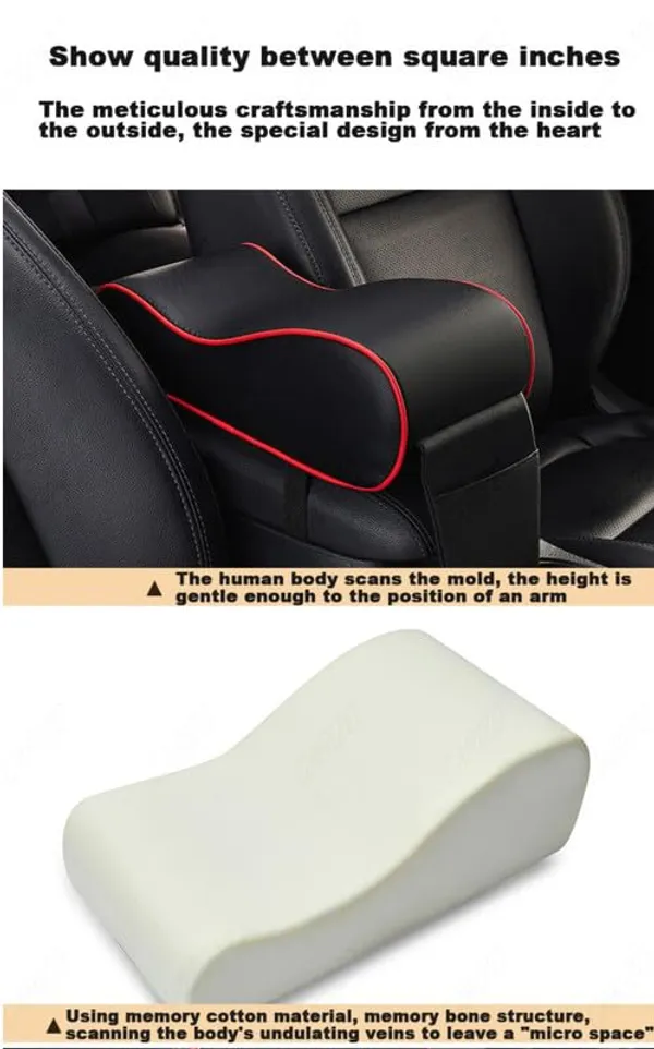 Car_Armrest_Cushion,_Memory_Foam_Car_Black_With_Red_Piping_Armrest_Console_Pillow_Compatible_With_All_Cars