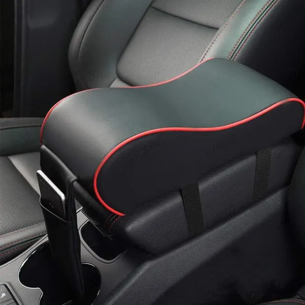 Car_Armrest_Cushion,_Memory_Foam_Car_Black_With_Red_Piping_Armrest_Console_Pillow_Compatible_With_All_Cars