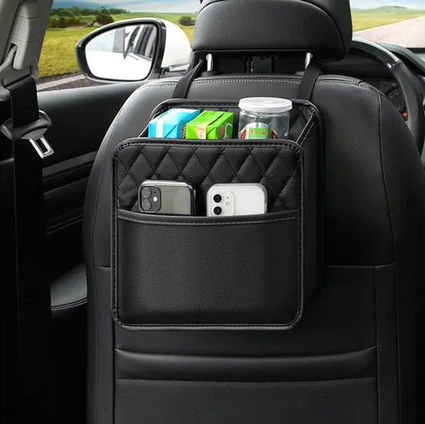 Car_Back_Seat_Pocket,_Black_Multi-Functional_Storage_Bag,_Trash_Can,_Waterproof,_Stain_Resistant,_Convenient_Goods,_Space_Saving_Compatible_With_All_Cars