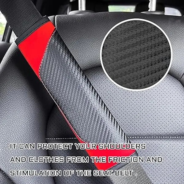 Car_Seat_Belt_Shoulder_Pads_–_Pack_of_2_Black_&_Red_Carbon_Fiber_Leather_Strap_Covers_for_Safety_&_Comfort