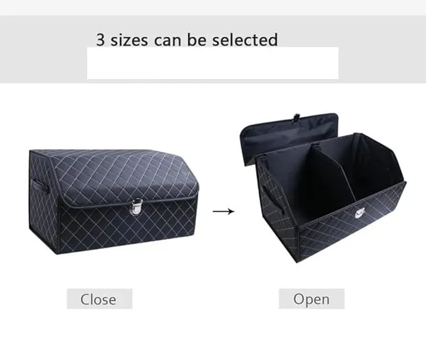 Premium_Foldable_Leather_Car_Trunk_Organizer,_Dual_Compartments,_High-Capacity_Cargo_Storage_Box,_Black_with_Black_Stitch
