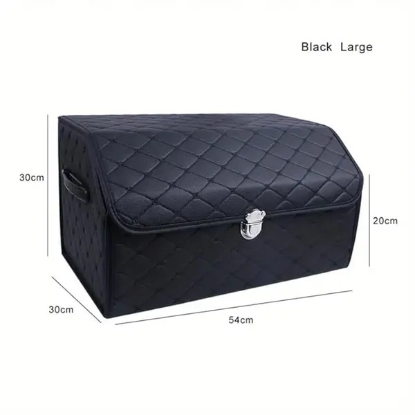 Premium_Foldable_Leather_Car_Trunk_Organizer,_Dual_Compartments,_High-Capacity_Cargo_Storage_Box,_Black_with_Black_Stitch