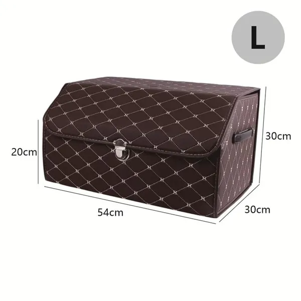 Premium_Foldable_Leather_Car_Trunk_Organizer,_Dual_Compartments,_High-Capacity_Cargo_Storage_Box,_Brown_with_White_Stitch