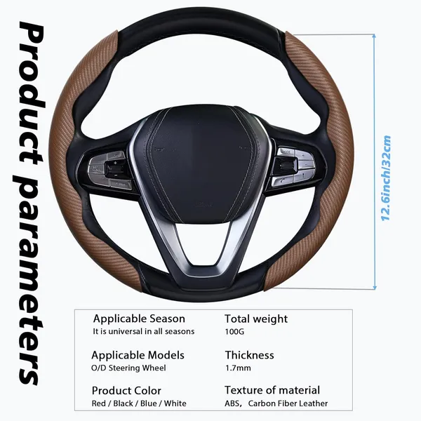 Carbon_Fiber_Brown_Pattern_Steering_Wheel_Cover,_Men'S_And_Women'S_Safe_And_Non-Slip_Car_Accessory_Compatible_With_All_Cars