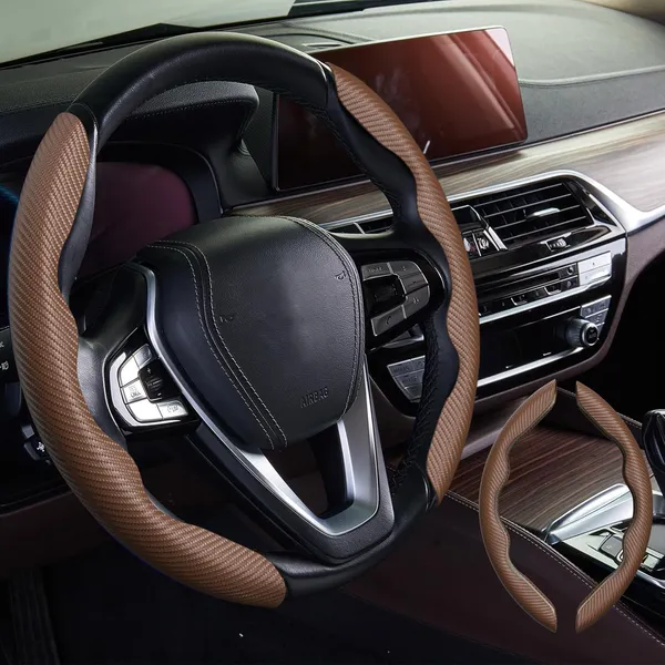 Carbon_Fiber_Brown_Pattern_Steering_Wheel_Cover,_Men'S_And_Women'S_Safe_And_Non-Slip_Car_Accessory_Compatible_With_All_Cars