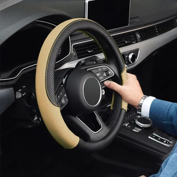 Comfygrip_Steering_Wheel_Cover_Black_&_Beige,_Antislip_Grip,_Odourless_Material,_Sporty_Premium_Look