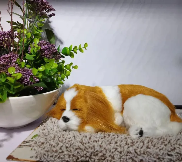 Cute_Sleeping_Dog_Dashboard_Ornament_–_White_&_Tan_|_Car_Interior_Decor_Figurine_for_Home_&_Vehicle