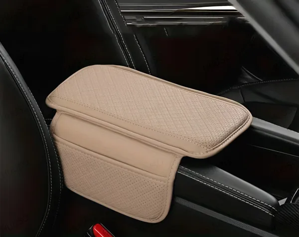 Foldable_Beige_PU_Leather_Armrest_Cushion_–_Soft_Elbow_Support_with_Side_Storage_for_Car_Console_–_Anti-Slip_Comfort_for_Long_Drives