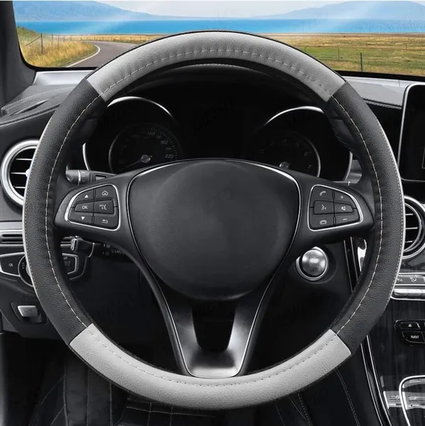 Drive_In_Style_“_Gripmaster_Black_&_Grey_Steering_Wheel_Cover_With_Anti-Slip_Grip