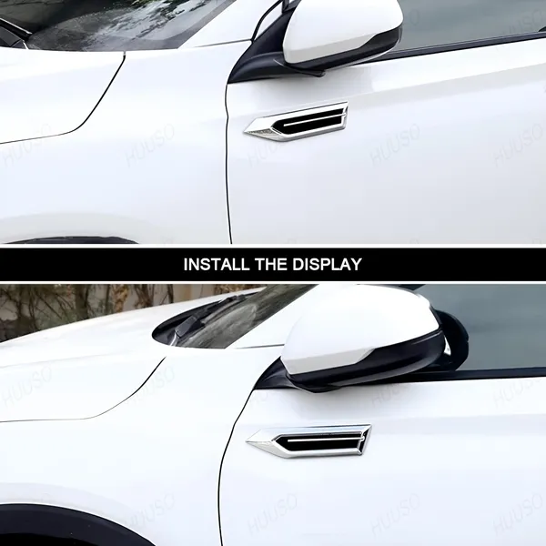 2_Pack_Car_Air_Flow_Vent_Fender_Trim_Xsl-002_Chrome_And_Black_Car_Styling_Fender_Decorative_Aero_Decal_Sticker_Exterior_Accessory_Compatible_With_All_Cars