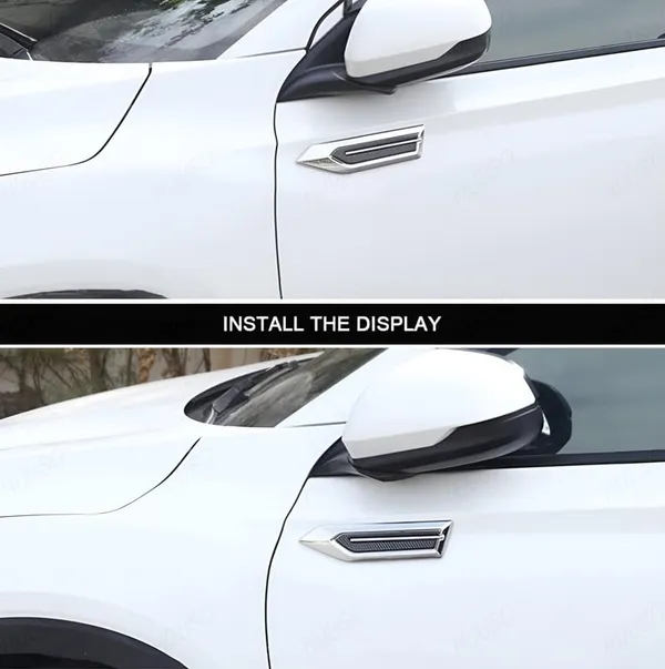 2_Pack_Car_Air_Flow_Vent_Fender_Trim_Xsl-002_Chrome_And_Carbon_Black_Car_Styling_Fender_Decorative_Aero_Decal_Sticker_Exterior_Accessory_Compatible_With_All_Cars