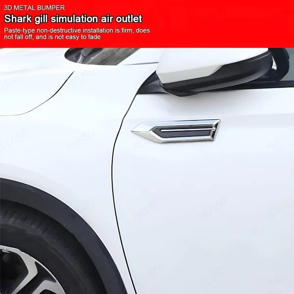 2_Pack_Car_Air_Flow_Vent_Fender_Trim_Xsl-002_Chrome_And_Carbon_Black_Car_Styling_Fender_Decorative_Aero_Decal_Sticker_Exterior_Accessory_Compatible_With_All_Cars