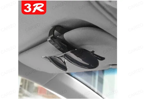 2-Pack_Car_Sun_Visor_Glasses_Holder_–_Anti-Scratch_Carbon_Finish_–_Secure_Clip_for_Sunglasses,_Eyeglasses,_Cards_&_Tickets_(Black)