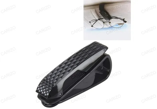 2-Pack_Car_Sun_Visor_Glasses_Holder_–_Anti-Scratch_Carbon_Finish_–_Secure_Clip_for_Sunglasses,_Eyeglasses,_Cards_&_Tickets_(Black)