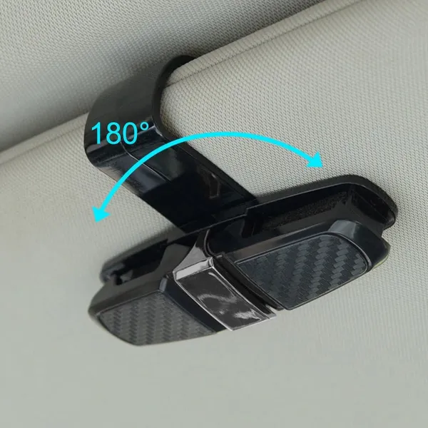 2-Pack_Car_Sun_Visor_Glasses_Holder_Clip_–_Anti-Scratch,_Soft_Carbon_Finish_–_Eyeglass_&_Sunglass_Mount_for_Tickets,_Cards_–_Easy_Install_(Black_&_Chrome)