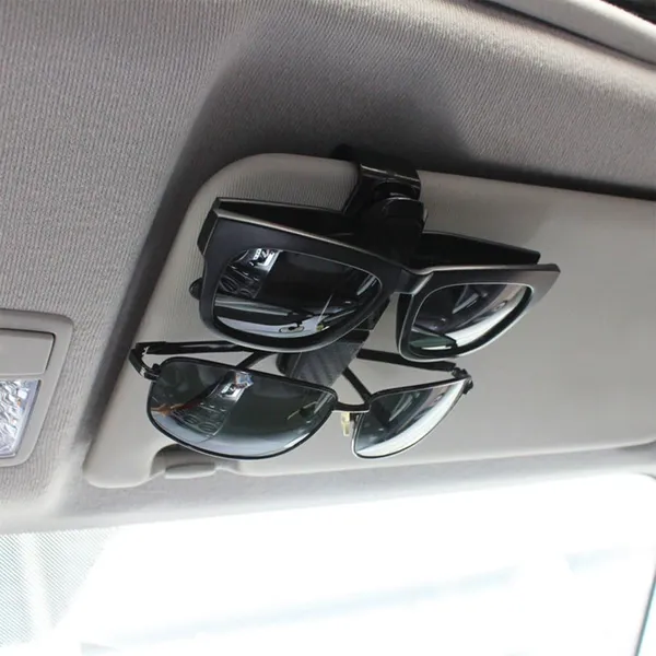 2-Pack_Car_Sun_Visor_Glasses_Holder_Clip_–_Anti-Scratch,_Soft_Carbon_Finish_–_Eyeglass_&_Sunglass_Mount_for_Tickets,_Cards_–_Easy_Install_(Black_&_Chrome)