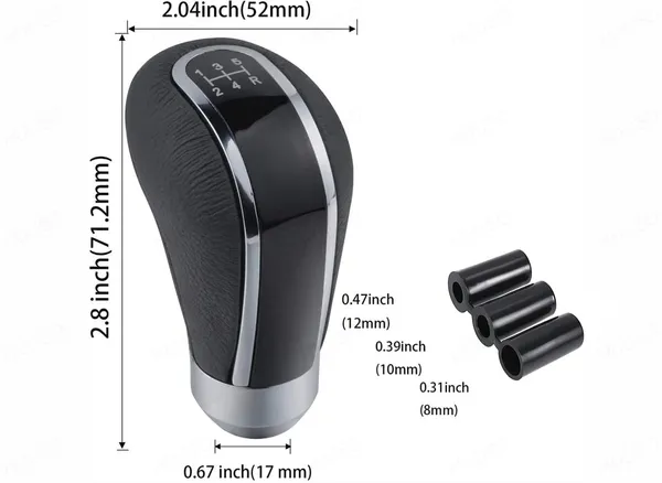 5_Speed_Manual_Car_Gear_Shift_Knob_with_Installation_Kit,_Black