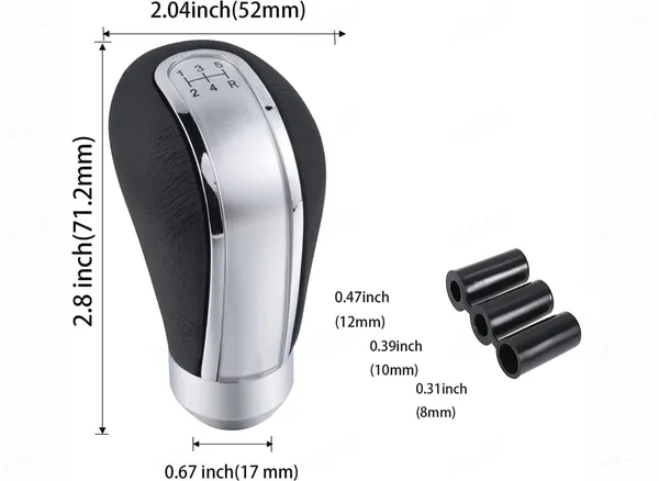 5_Speed_Manual_Car_Gear_Shift_Knob_with_Installation_Kit,_Silver