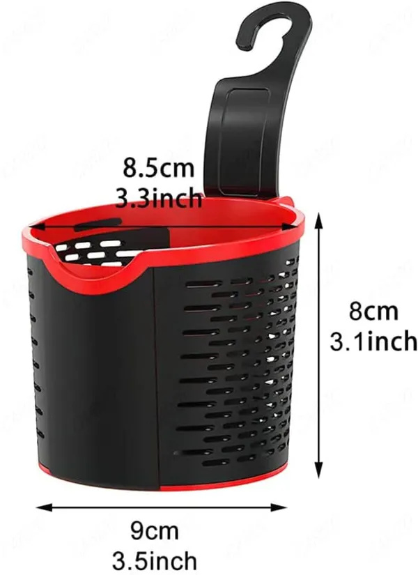 Car_Backseat_Organizer_Hook_&_Storage_Basket_–_Headrest_Hanger_for_Bags_&_Accessories_–_Interior_Trim_Bucket_(Black_&_Red)