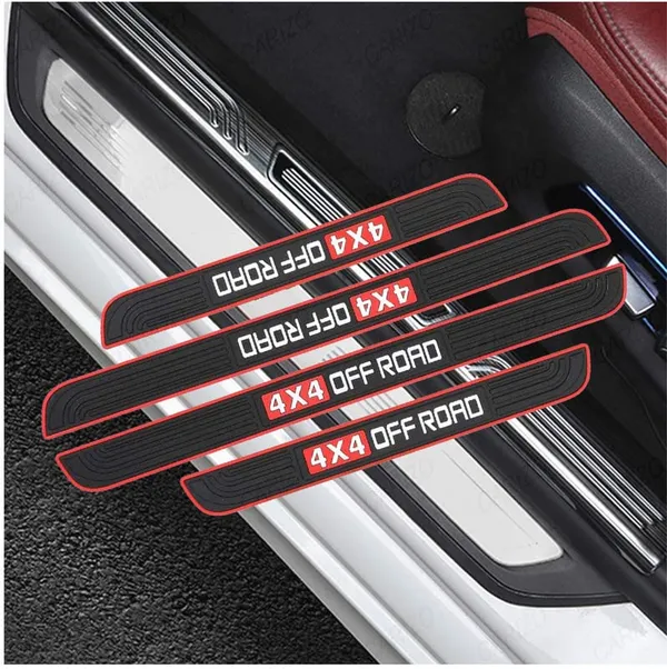 4_x_4_Off_Road_Door_Sill_Protectors_–_Pack_of_4_Black_&_Red_Scuff_Guards_–_Universal_Fit_Step_Panel_Cover_for_All_Cars